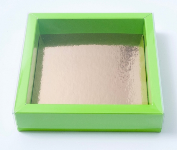 Pralinenschachtel quadratisch, 120 x 120 x 30 mm, grün von sweetART